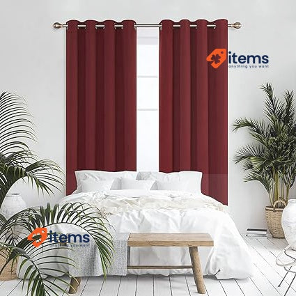 Deconovo Christmas Decorations Eyelet Blackout Curtains 55 X 102 Drop Red Inch