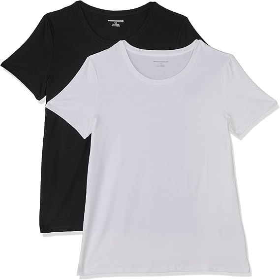Amazon Essentials Women's Classic-Fit Short-Sleeve Crewneck T-Shirt, Multipacks