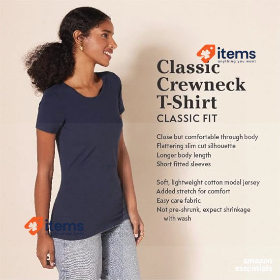 Amazon Essentials Women's Classic - Fit Short Sleeve Crewneck T Shirt, XS V-Neck