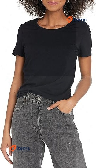 Amazon Essentials Women's Classic - Fit Short Sleeve Crewneck T Shirt, XS V-Neck