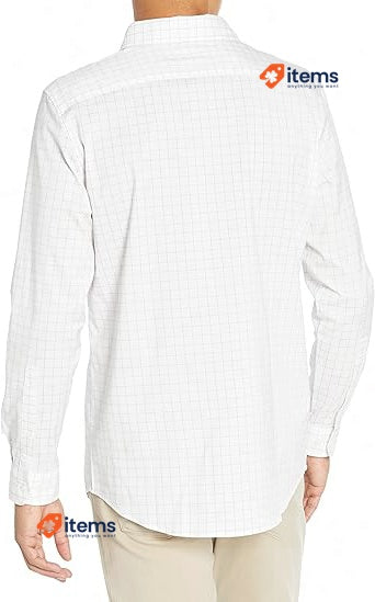 Amazon Essentials Men's Slim - Fit Long Sleeve Stretch Dress Shirt Medium Blue