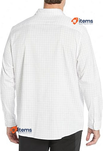 Amazon Essentials Men's Slim - Fit Long Sleeve Stretch Dress Shirt Medium Blue