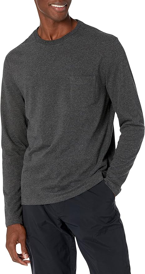 Amazon Essentials Mens Slim Fit Long Sleeve T-Shirt Dark Grey Large