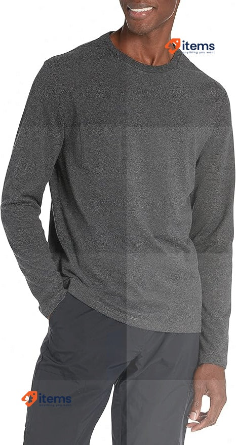Amazon Essentials Mens Slim Fit Long Sleeve T - Shirt Dark Grey Large Men S L