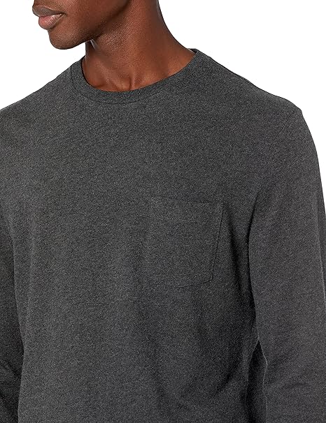 Amazon Essentials Mens Slim Fit Long Sleeve T-Shirt Dark Grey Large