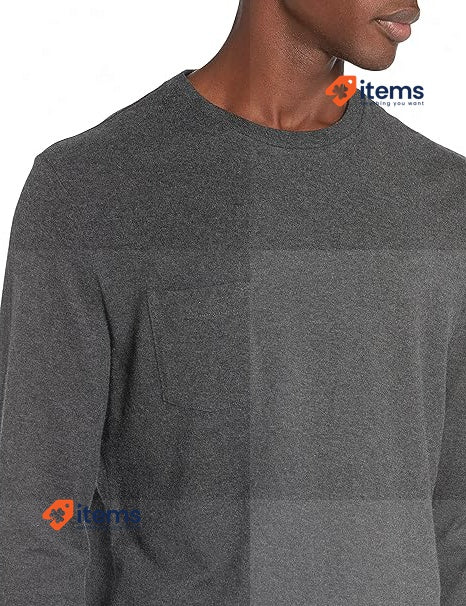 Amazon Essentials Mens Slim Fit Long Sleeve T - Shirt Dark Grey Large Men S L