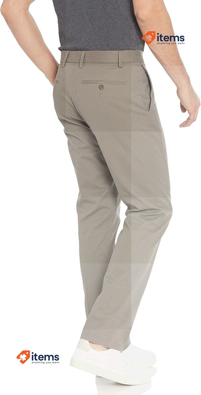 Amazon Essentials Men's Slim - Fit Wrinkle Resistant Trouser Taupe, Size 33W/32L