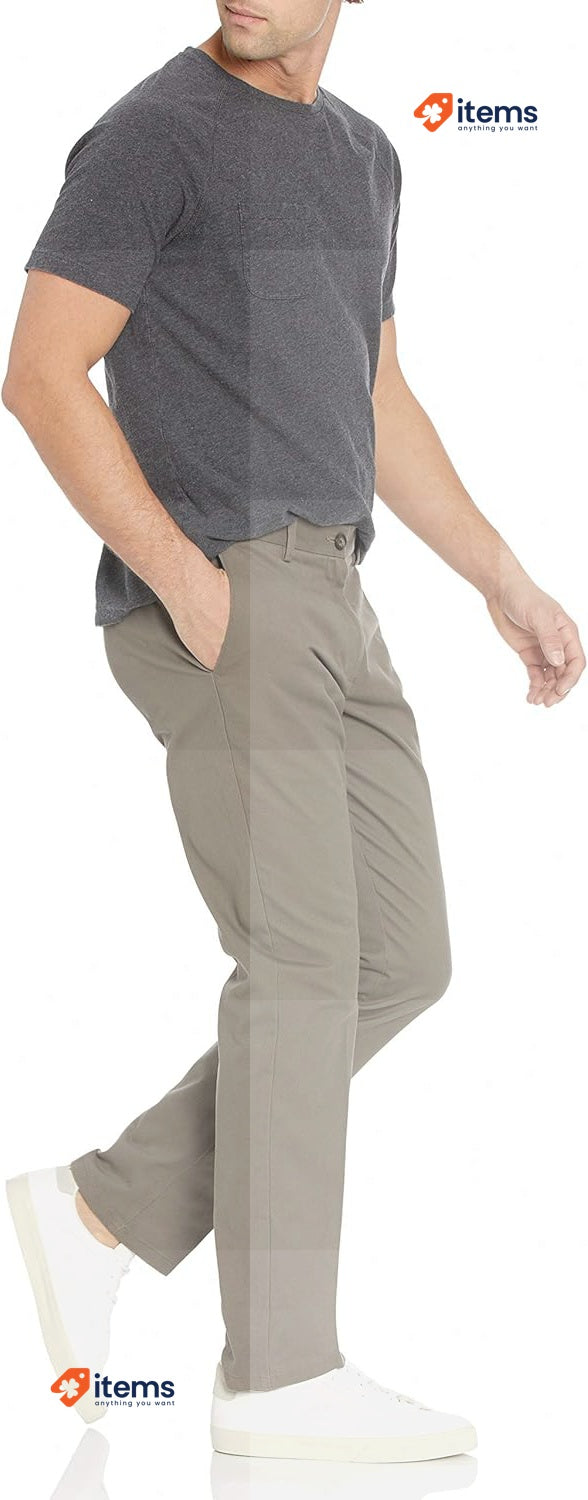 Amazon Essentials Men's Slim - Fit Wrinkle Resistant Trouser Taupe, Size 33W/32L