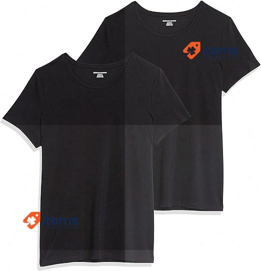 Amazon Essentials Women s 2-Pack Classic-Fit Crewneck T-Shirt, Black, X-Large XL