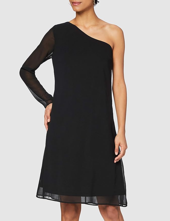 TRUTH & FABLE Women's Chiffon One-Shoulder Dress Black 38