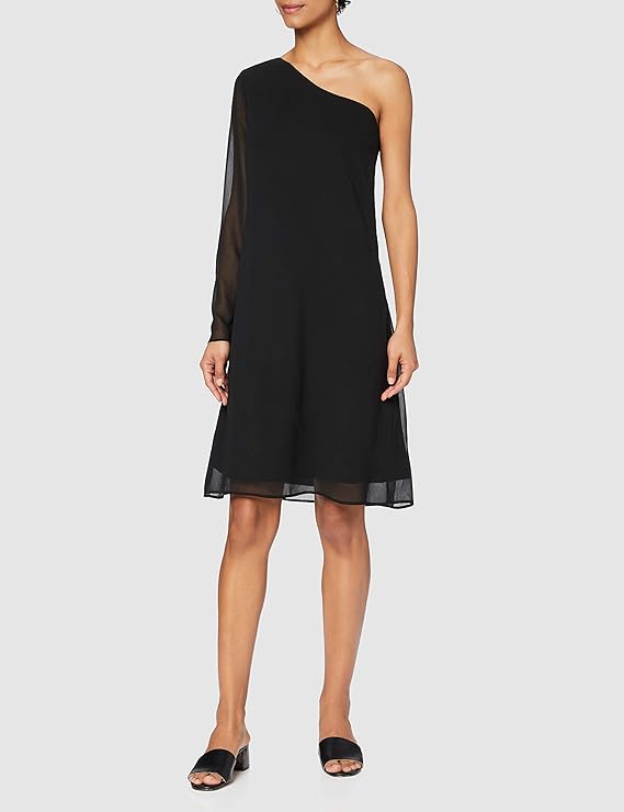 TRUTH & FABLE Women's Chiffon One-Shoulder Dress Black 38