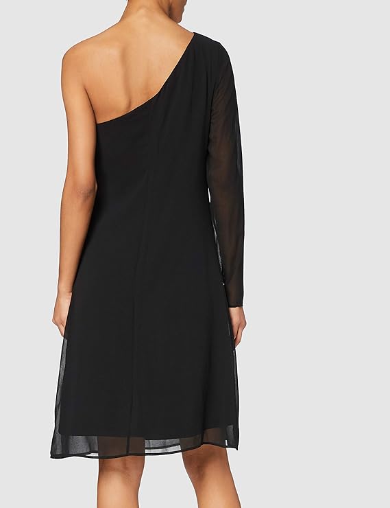TRUTH & FABLE Women's Chiffon One-Shoulder Dress Black 38