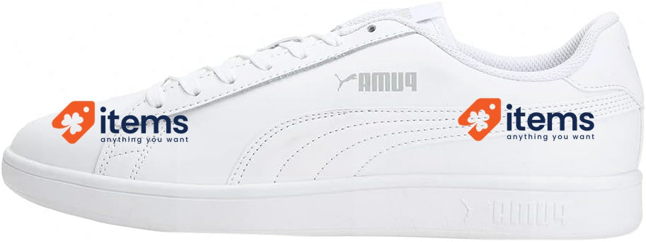 PUMA Smash V2 Low-Top Sneakers Unisex-Adult White 43 EU White-Puma Adults’ 07