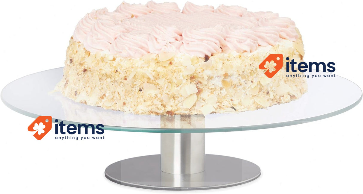 Relaxdays Rotatable cake plate for decorating 30 cm, transparent, 1 piece