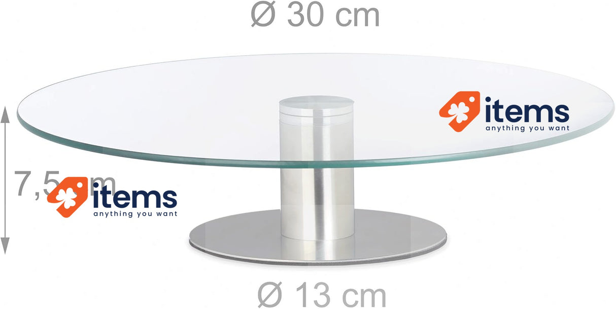 Relaxdays Rotatable cake plate for decorating 30 cm, transparent, 1 piece