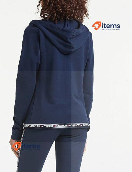 Tommy Hilfiger Women s Hoody HWK Pyjama Top Zipper Size Mediumj Blue Navy Zipped