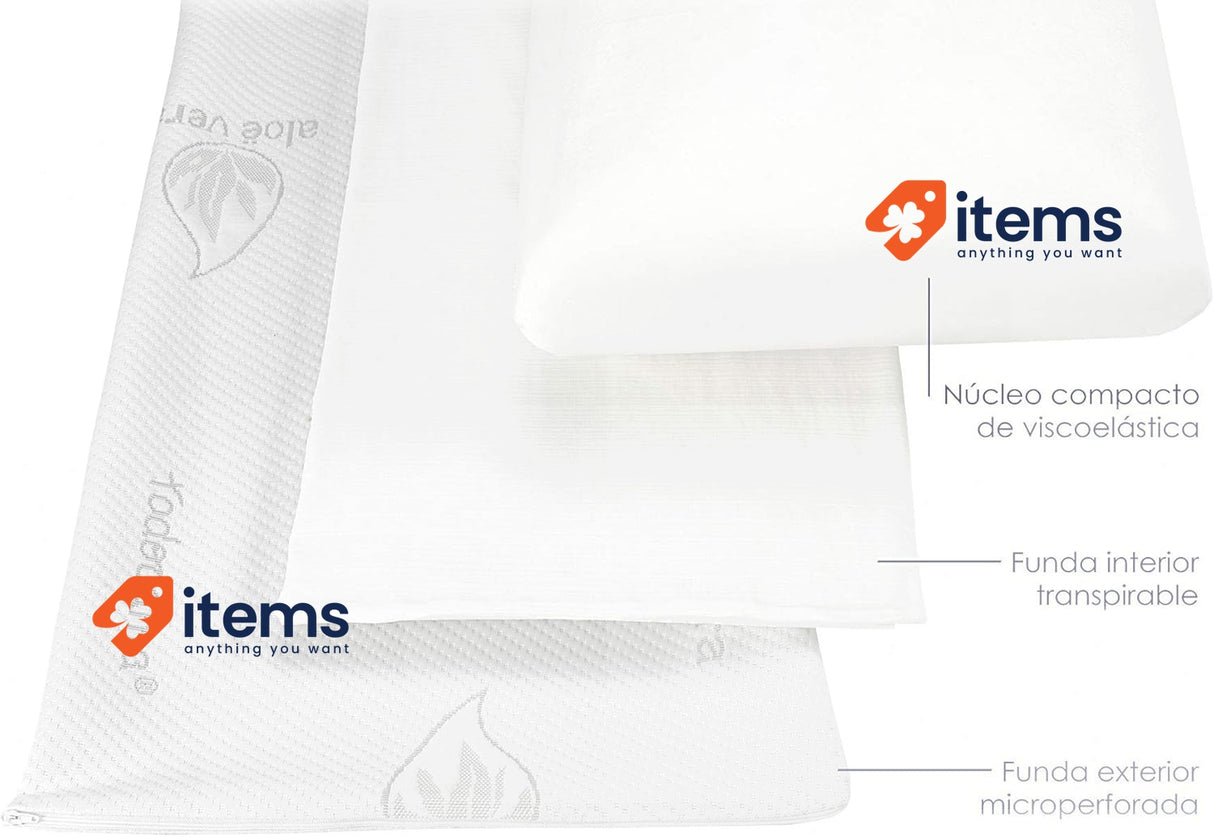 Todocama Memory Pillow, 67 cm, Bed Pillow, White <p>100% viscoelastic pillow