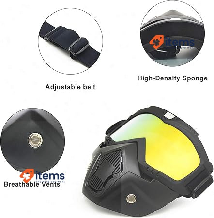 Motorcycle Dirt Bike ATV 3 Lens Kit Goggles Protect Padding Helmet Sunglasses