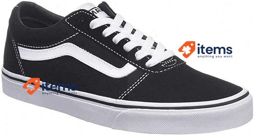 Vans Women s Ward Sneaker Trainers Suede Canvas Black / White, Size 5 UK, 38 EU