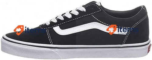 Vans Women s Ward Sneaker Trainers Suede Canvas Black / White, Size 5 UK, 38 EU