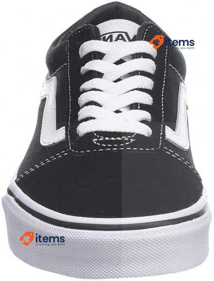 Vans Women s Ward Sneaker Trainers Suede Canvas Black / White, Size 5 UK, 38 EU
