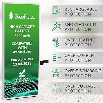 GadFull Battery High Capacity compatible with iPhone 6 Plus | 2020