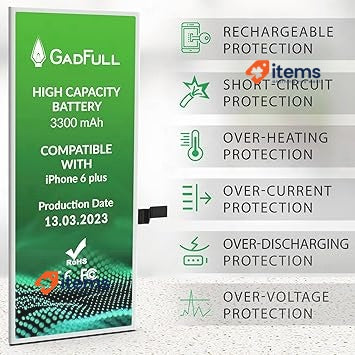 GadFull Battery High Capacity compatible with iPhone 6 Plus | 2020 Production