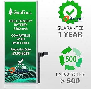 GadFull Battery High Capacity compatible with iPhone 6 Plus | 2020 Production