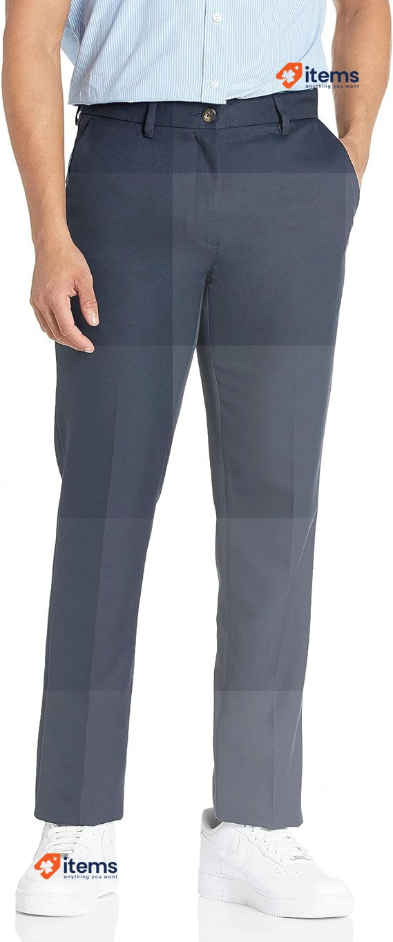 Men's Wrinkle - Resistant Dress Pants / Trousers By Amazon Essentials, Marine