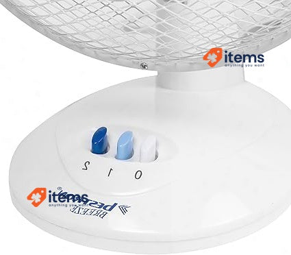 Bestron Mobile Table Fan Ø 27cm, Small 2 Speed Levels & 75° White Cm Oscillation
