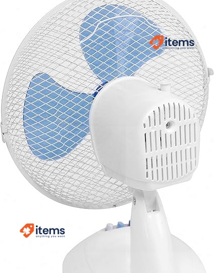 Bestron Mobile Table Fan Ø 27cm, Small 2 Speed Levels & 75° White Cm Oscillation