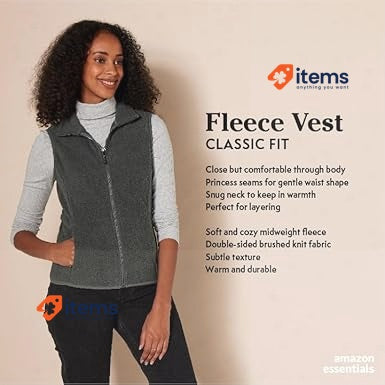 Amazon Essentials Women's Classic - Fit Sleeveless Polar Soft Fleece Vest Navy