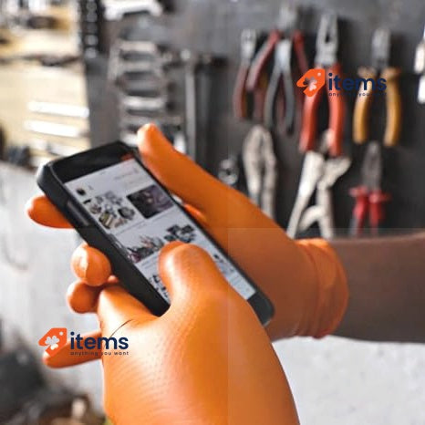RZ TOOLS – 50 Action Nitrile Gloves with Diamond Texture Non-slip (50 Pieces)