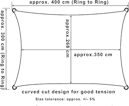 WOLTU Sun Shade Sail 2x2m Breathable HDPE Sail Shade UV Block Grey