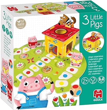 Goula - Game The 3 Pigs, Preschool Table Game from 2 years, Multicolor