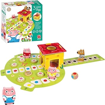Goula - Game The 3 Pigs, Preschool Table Game from 2 years, Multicolor