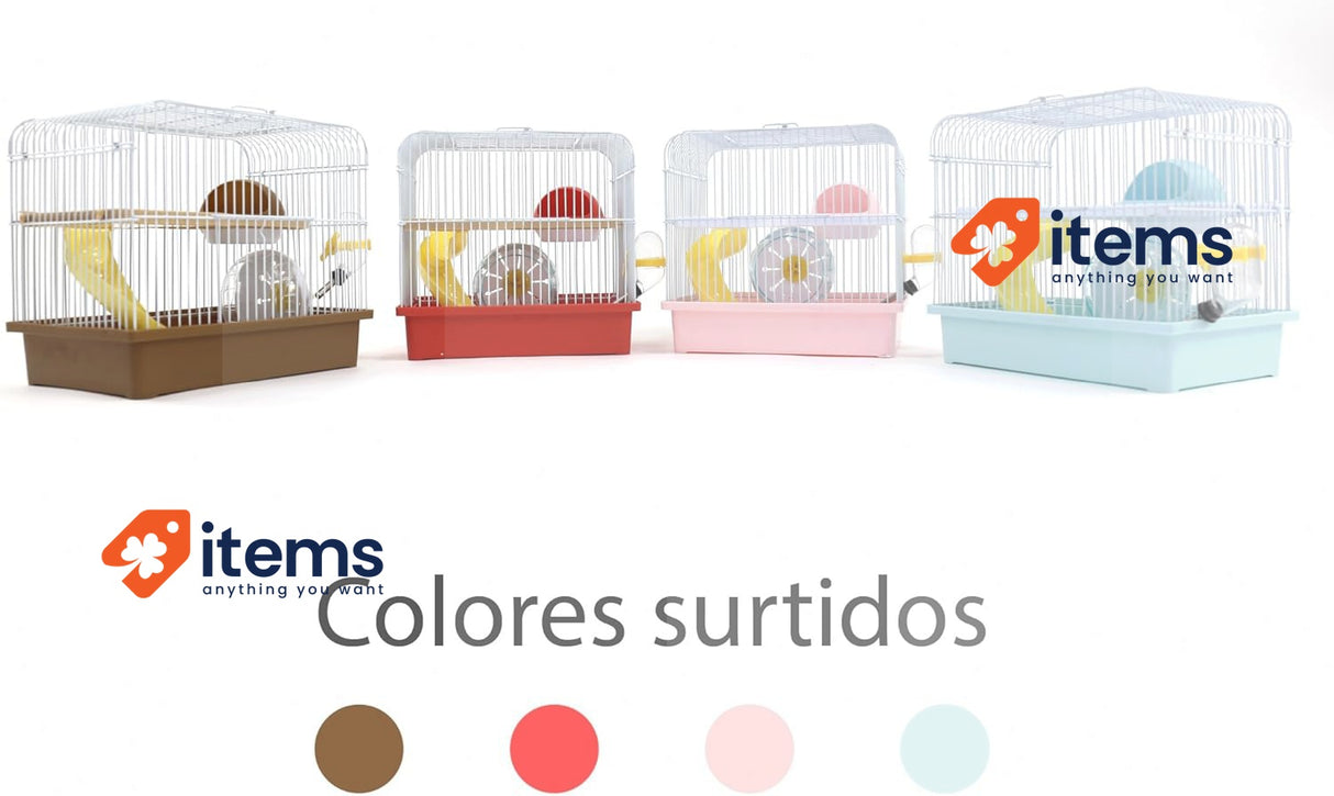 ICA HAM15 Straight – Play Garden Metal Cage, Large, Random Colours