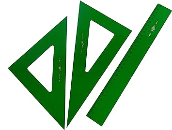 Faibo Pack Lot Green Technical Case Set Composed of 30 cm Graduated Rulelr