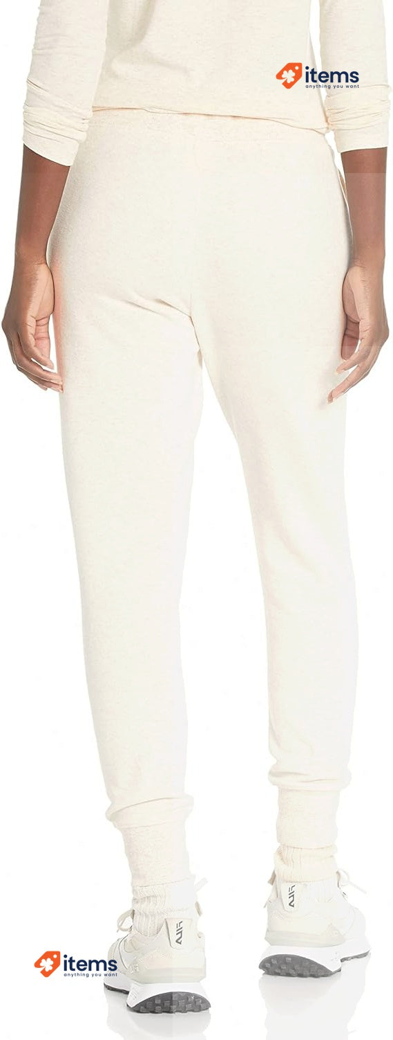 Amazon Essentials Women's Fleece Jogging Trouser Oatmeal Heather Large Cuffed