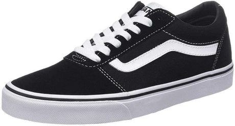 Vans Men's Ward Sneaker Rubber Suede Canvas Black White, Size 6 UK (40 EU)