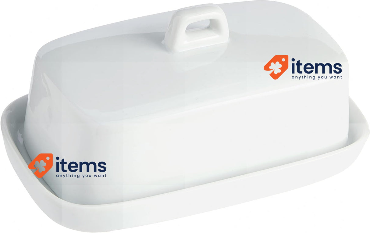 Nerthus FIH 335 Porcelain butter dish, 16 x 10 x 16.1 cm, White
