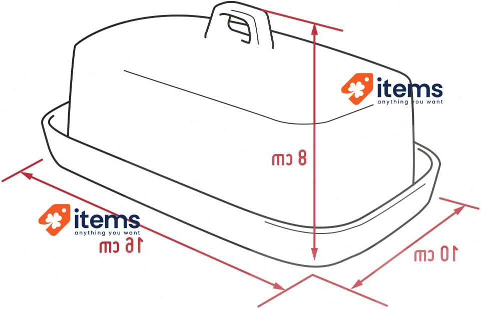 Nerthus Porcelain White Butter Dish 16L x 10W x 16.1H centimetres