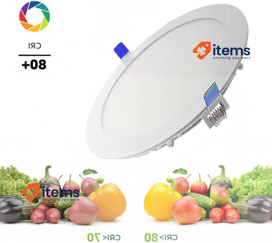 LEDUNI Round LED Recessed Panel Light, 20W, Circular, 2000LM Cold White 6000K