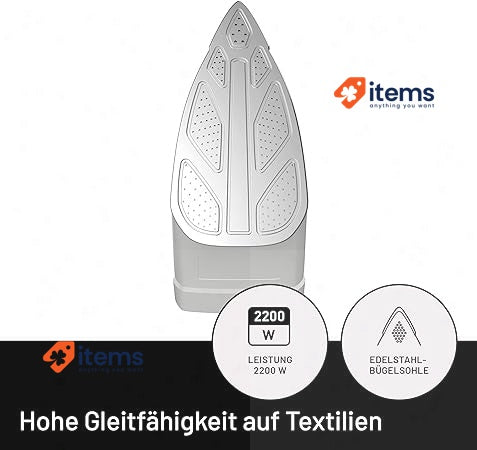 Imetec ZeroCalc Z1 2500 - Steam Iron Antique Technology Stainless Steel Plate
