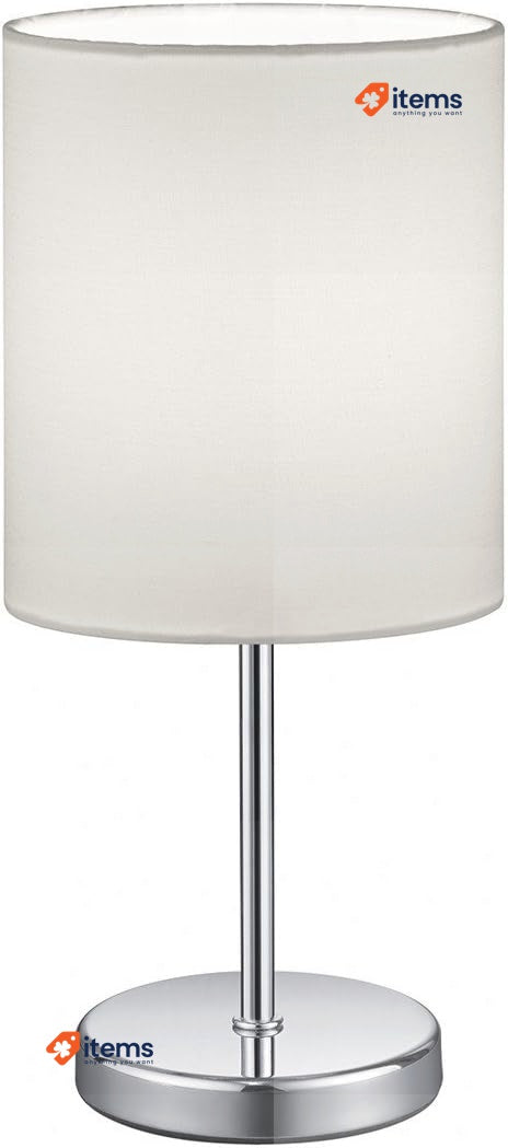 Reality Leuchten Table Lamp with Fabric Shade E14 40 W White 13 x 13 x 28.5 cm