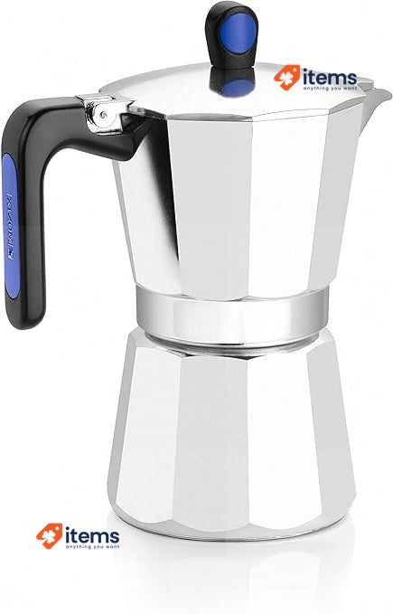 Monix Induction Express: Italian Moka Coffee Maker Capacity 6 Cups Silver