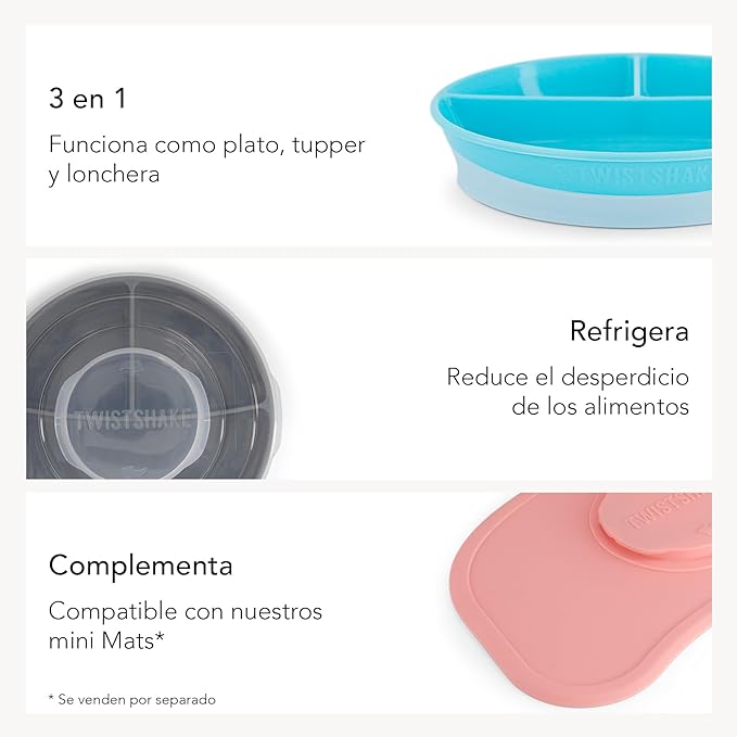 Twistshake Baby Plate with Airtight Lid | BPA-Free Baby Weaning Plate