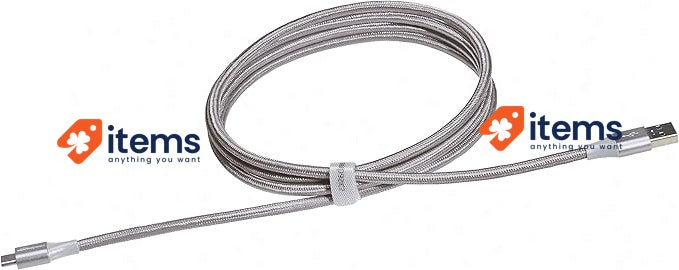 Amazon Basics Double Braided Nylon USB - C To A 3.1 Gen 1 Cable 1.8 M, Silver