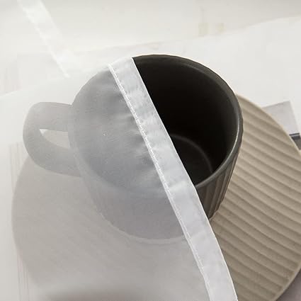 MIULEE 2 Panels Solid Color Sheer Window Curtains White