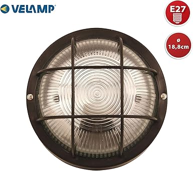 Velamp Bubble-n Round Wall Light, Black